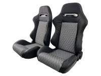 Сиденье спортивное полуковш LM A035G PVC пара (черно-серый)