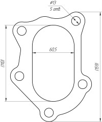 Taiko Фланец под турбину SUBARU TD04 05 06 OEM 44102FA012 на выпуск