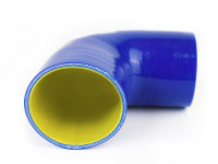 Патрубок силиконовый 90 гр 76 мм усиленный (черный)