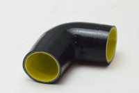 Патрубок силиконовый 90 гр 76 мм усиленный (черный)