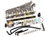 Коллектор впускной фрезерованный Nissan RB25 c дросселем 90мм и топливной рейкой