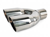 Насадка на глушитель двойная 63x78x240мм (хром)