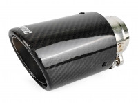 Насадка на глушитель Akrapovic style закругленная с карбоном 57х89мм (глянец)