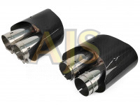 Насадка на глушитель Akrapovic style карбон двойная пара 63х110мм (глянец)