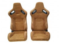 Сиденье спортивное полуковш LM A074 замша пара размер - M (коричневый)