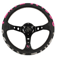 Руль спортивный Vertex 1996 с выносом экокожа тисненая (розовый)