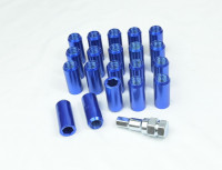 Гайки стальные сквозные M14*1.5 (синий)