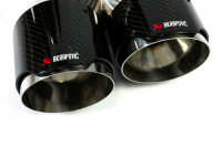 Насадка на глушитель Akrapovic style с карбоном двойная пара 63х158мм (глянец)