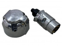 Розетка для прицепа  7 контактов в сборе (хром)