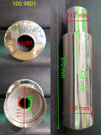 Бочка выхлопная прямоточная AJS Apexi N1 style (63мм)