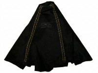 Чехол КПП STI универсальный натур. замша (Россия) (желтая строчка)