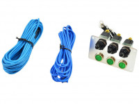 Панель зажигания DEPO на 3 тумблера с индикатором (зеленый)