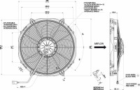 Вентилятор электрический SPAL универсальный 15.2″ (385мм) 12V 3250 м³,  ч