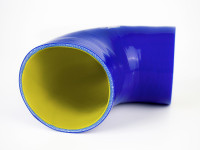 Патрубок силиконовый 90 гр 102 мм усиленный (синий)