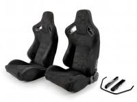 Сиденье спортивное полуковш LM A074 замша пара размер - M (черный)