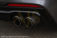 Насадка на глушитель Akrapovic style с карбоном 63х102мм двойная пара (матовый)