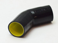 Патрубок силиконовый 45 гр 63 мм усиленный (черный)