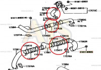 Патрубки турбины Toyota Mark 2 Chaser Cresta JZX90 4шт
