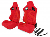 Сиденье спортивное полуковш LM A088 замша пара (красный)