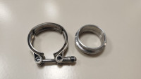 V-band хомут с фланцами 2.25 (57мм) с проточкой папа-мама УЦЕНКА