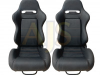 Сиденье спортивное полуковш LM A035 кожа пара (черный)