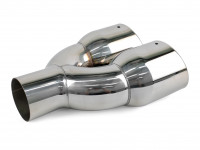 Насадка на глушитель двойная 60х185мм (хром)