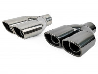 Насадка на глушитель двойная 60х76х240мм (вороненый)