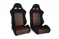 Сиденье спортивное полуковш LM JDM stock пара размер - M (красный)