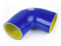 Патрубок силиконовый 90 гр 63 мм усиленный (синий)