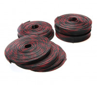 Оплетка для проводов черно-красная (15мм)