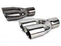 Насадка на глушитель двойная 60х132мм (хром)