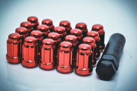 TPI гайки спортивные стальные 33мм М12*1.50 20шт (красный)