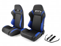 Сиденье спортивное полуковш LM А042 пара размер - M (черно-синее)