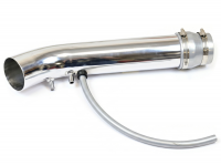 Впускной патрубок с отводом алюминий 45гр 420мм (серебро)