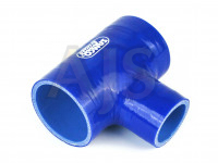 Патрубок силиконовый вакуумный с фланцем 0 градусов 70 мм (синий)