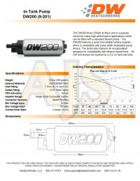 DeatschWerks насос топливный 265л/ч Subaru BRZ WRX 15-18 Toyota 86 DW300