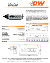 DeatschWerks насос топливный 340л/ч Toyota DW300 (серия компакт)