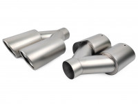 Насадка на глушитель AJS #2 двойная пара 60х182мм (матово-серебристый)