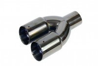 Насадка на глушитель двойная 63x78x240мм (вороненый)