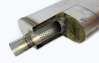 Бочка выхлопная Magnaflow style 3 выхода по 76мм длина 550мм